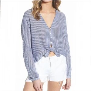 Rails Blue and White Striped Button Down Shirt